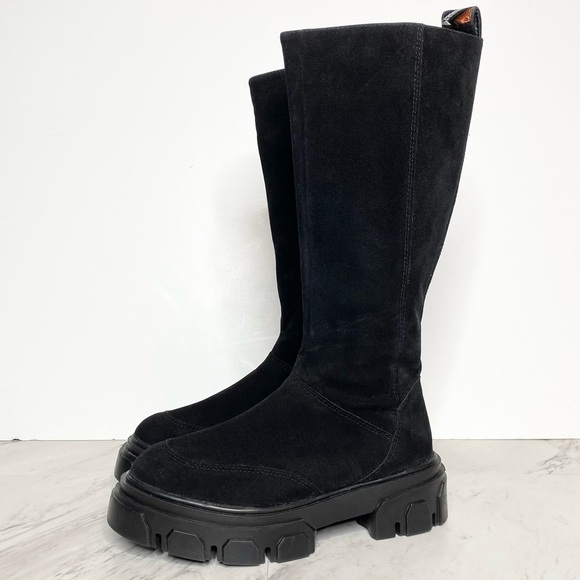 Farm Rio Lug Sole Black Tall Boot 6 - Picture 1 of 16